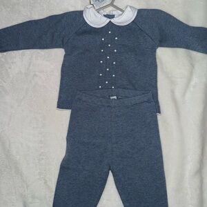 Blue Baby Outfit with White Collar